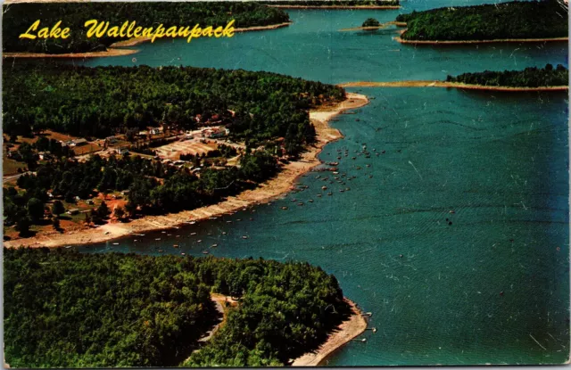 Vtg Pennsylvania PA Aerial View Lake Wallenpaupack Pocono Mountains Postcard