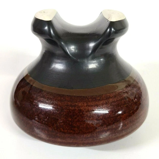 Vtg Large PINCO-7 2084-R High Voltage Ceramic Insulator Brown Porcelain (5.5") 5