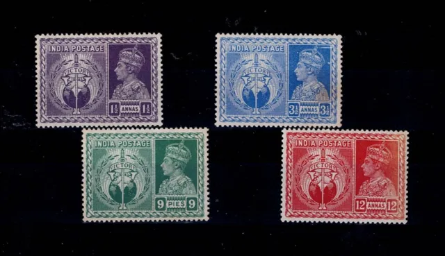 Stamps British Empire  India Four 1946 Peace Stamps