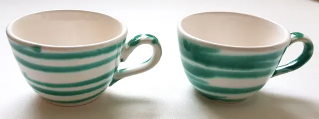 Gmundner Keramik Kaffeetasse Teetasse Grün Geflammt 1970er Vintage Austria