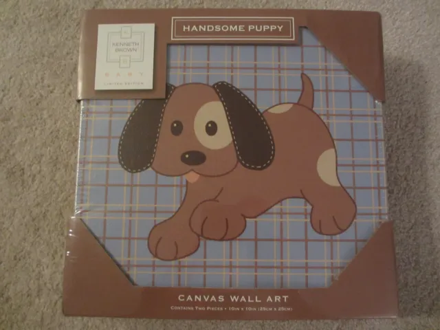 ☀️ NEW Kenneth Brown Handsome Puppy Canvas Wall Art Limited Edition 2-Pack 63110