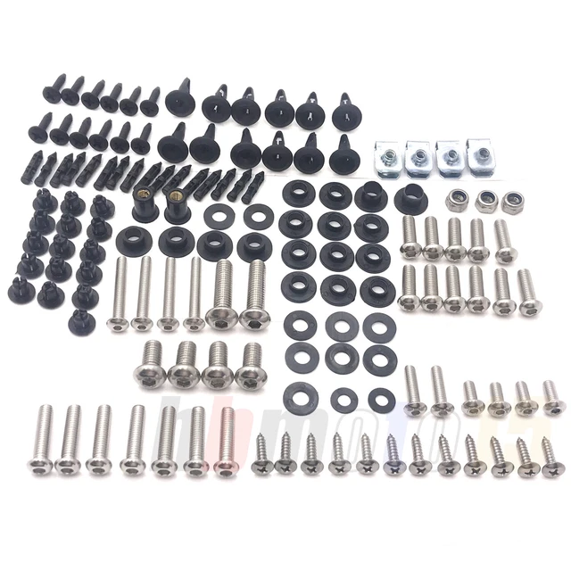 Kit Complet Vis Et Boulons Carénage Moto - 190 Pièces Noir - Vis M5 M6 - Pour Suzuki Et Autres Sportives