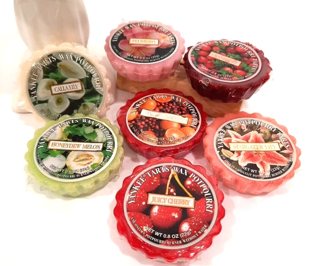 YANKEE CANDLE .8 oz Tarts Wax Melts Potpourri LOT of 7 ASSORTED VTG