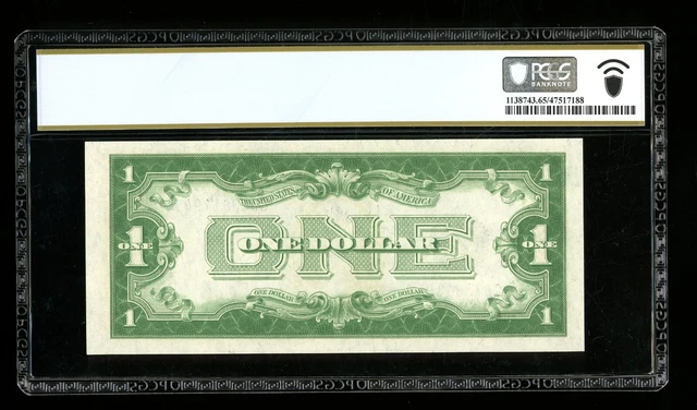 DBR 1928 $1 Silver Gem Fr. 1600 GA Block PCGS-B 65 PPQ Serial G87381194A 2