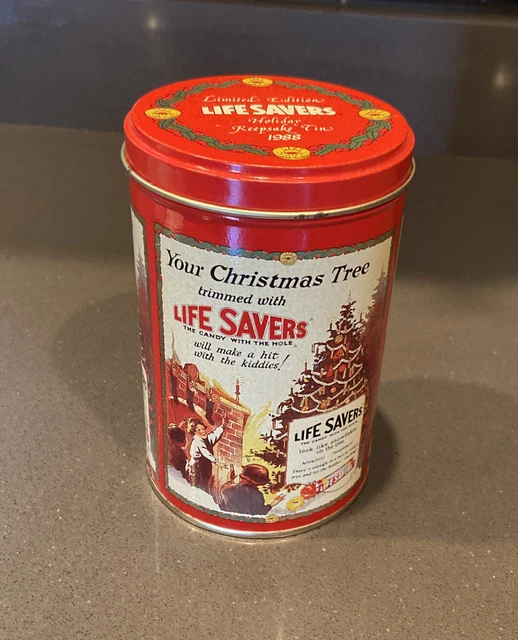 Vintage LIFESAVERS Limited Edition Holiday Keepsake Tin 1988 Red Holiday Can