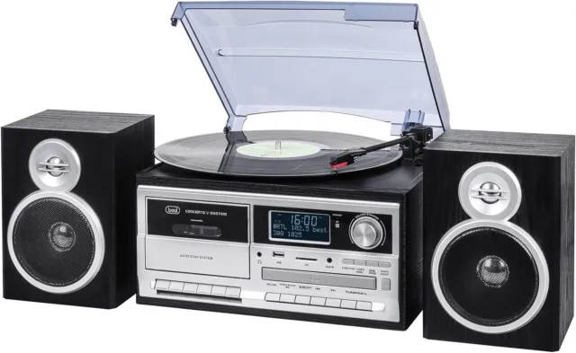 Platine Vinyle DIGITNOW! Bluetooth 33/45/78 tr/min avec haut-parleurs  intégrés, encodage du vinyle au MP3, encodage SD/USB, radio, cassette,  entrée auxiliaire, Platine vinyle DJ, Top Prix