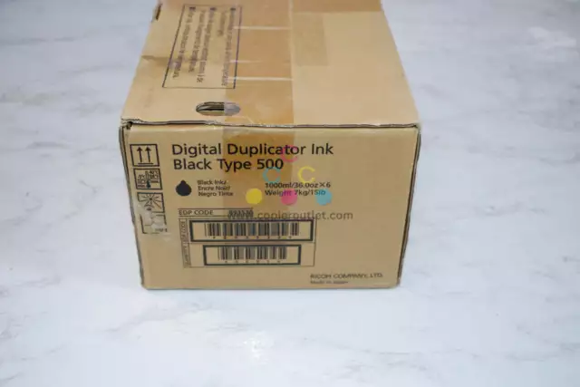 New OEM Ricoh DD5450 Black Inks 893536 / Type 500 (Box of 6 Inks) Same Day Ship