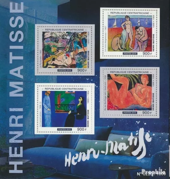Briefmarken Zentralafrikanische Republik 2015 Mi 5790-5793 Kleinbogen  postfrisc
