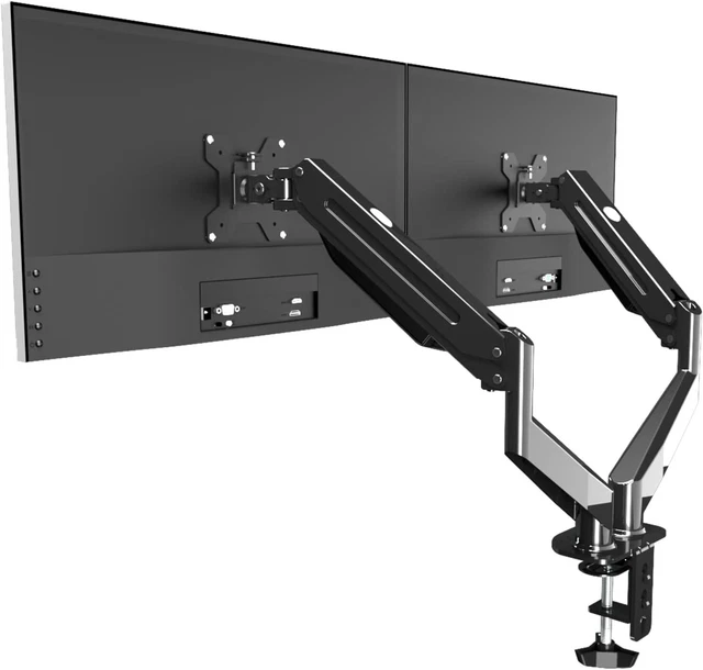 SUPTEK DUAL MONITOR Arm Desk Mount, Gas Spring Monitor Arms for 2