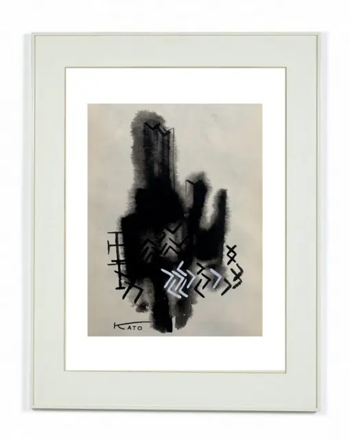 Le peintre japonais Hajime Kato (1925-2000) Composition Abstraite 1960/70 (334)