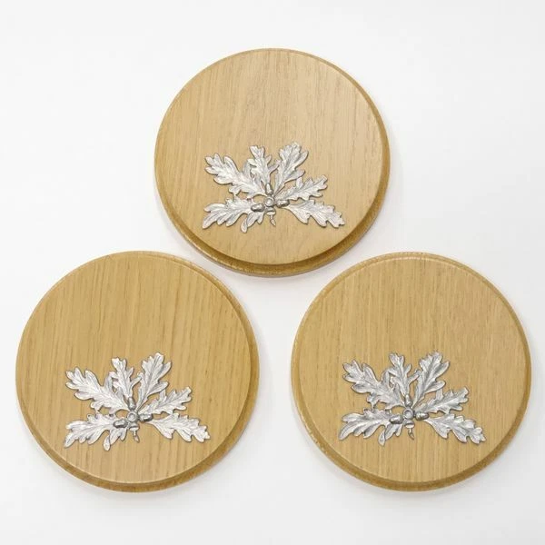 3 Pieza Keilerschilder Redondo Roble Claro AF13cm Con 3 X Hoja de Portada 6blät