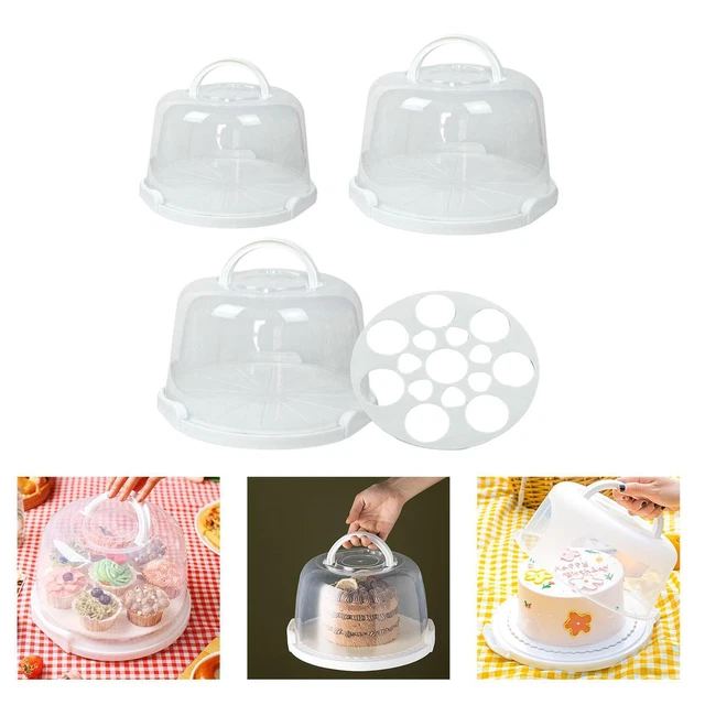 Porte-gâteau Rond Avec Couvercle Et Poignée, Récipient à Gâteau En Plastique Avec Couvercles For Tenir Et Transporter Facilement Les Gâteaux, Tartes, Cupcakes, Support à Gâteau Portable For Gâteau De