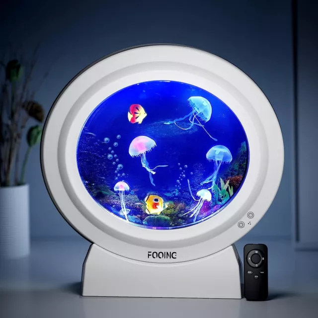 Jellyfish Lava Lamp  17 LED FOOING Aquarium Wall Lights Electric Round Fake Fish