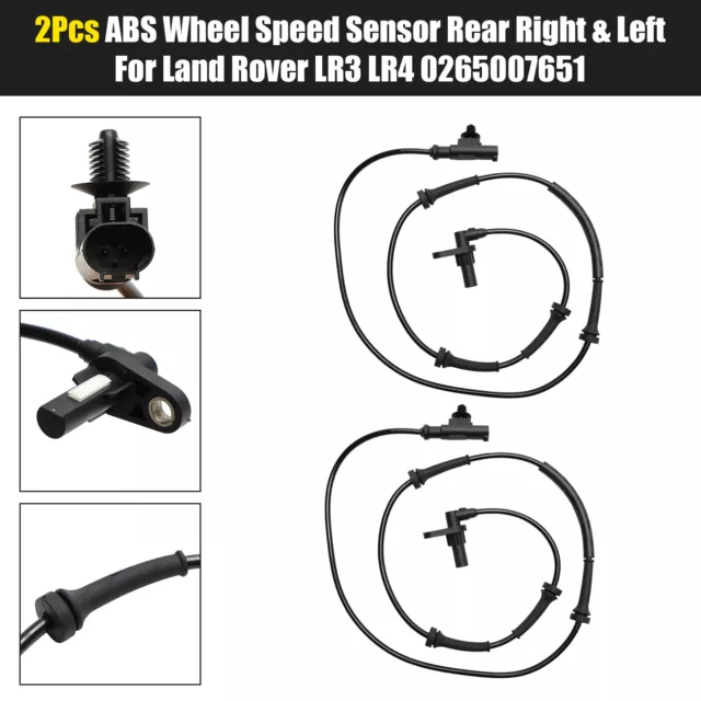 2x ABS Wheel Speed Sensor Rear Right & Left pour Land Rover LR3 LR4 0265007651