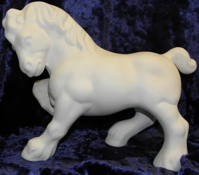 Ceramic Bisque Ready to Paint Draft (Clydesdale) horse Large