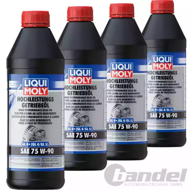 4x1L 4434 LIQUI MOLY HOCHLEISTUNGS-GETRIEBEÖL GL4+ SAE 75W90 für AUDI VW FORD