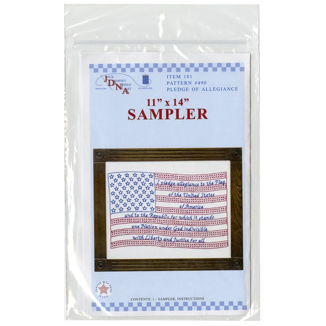 Jack Dempsey Stamped White Sampler 11"X14"-Pledge Of Allegiance -181 490
