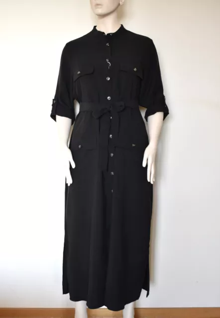 MARINA RINALDI,  Viscose Blend Dress in Black, Size MR 27, 18W US, 48 DE, 56 IT