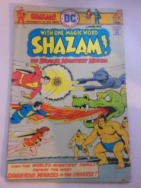Vintage OCT 1975 DC Shazam! Worlds Mightiest Mortal Comic Book #20 Fair Cond