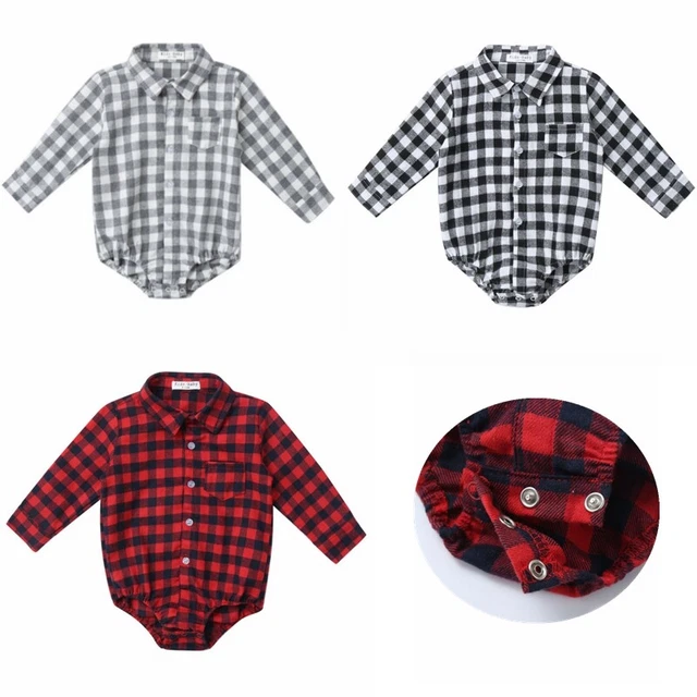 Tuta a quadri camicia bambino bambino bambino manica lunga tuta top