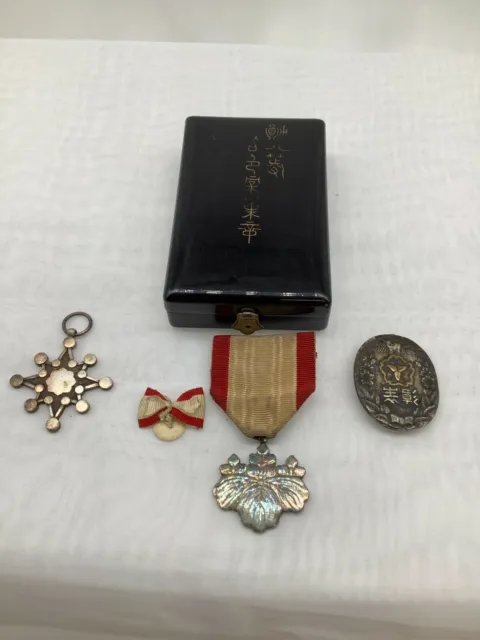 Japanese War Medal 3set Kun Hachito Zuihou Touyou Silver Extinction Ribbon