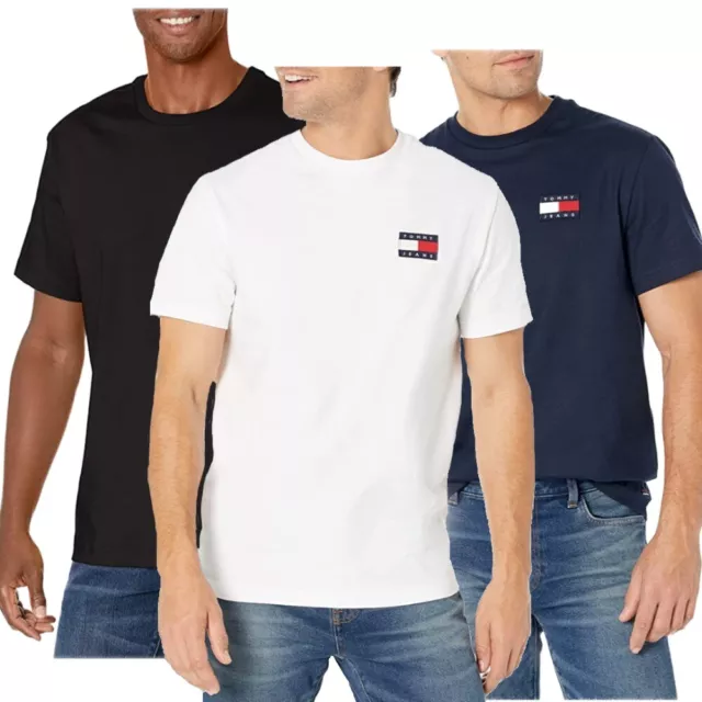 Tommy Hilfiger Men's T-Shirt Casual Short Sleeve Tommy Jeans Badge Logo Shirt