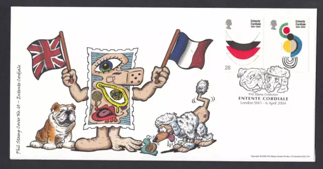 Phil Stamp GB FDC First Day Cover 2004 Entente Cordiale Stamp Set LE100