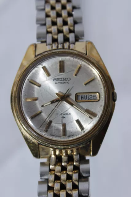 VINTAGE SEIKO 7009-8049 17 Jewel Automatic Two Tone Dial Day Date Watch  JAPAN $ - PicClick