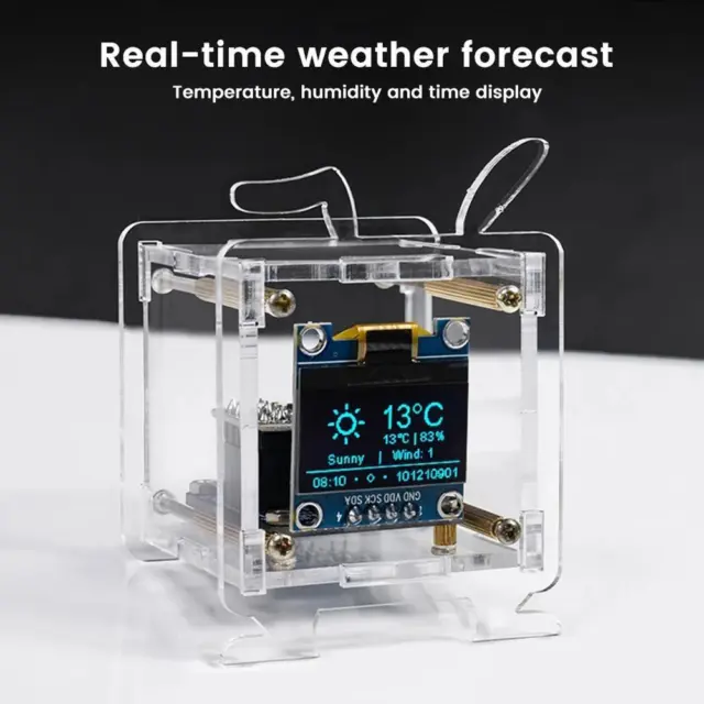 DIY Für ESP8266 Mini Wettervorhersage Elektronische Uhr Kit OLED Display + Shel