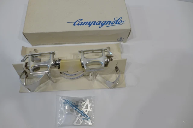 Campagnolo C-record pista pedal set NOS in box with Large clips and straps wow! Campagnolo C-record pista pedal set NOS in box with Large clips and straps wow!