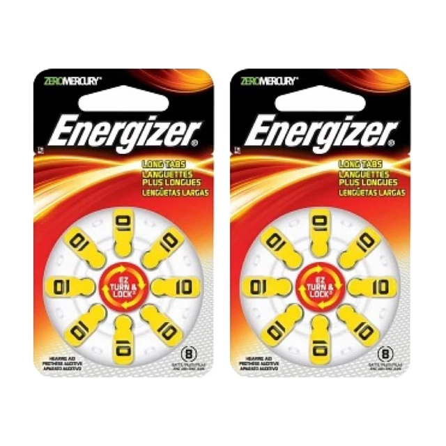 Audífono Batería 2 PAQUETE Energizador Zinc Aire Paquete 8 16 Baterías Botón Celdas