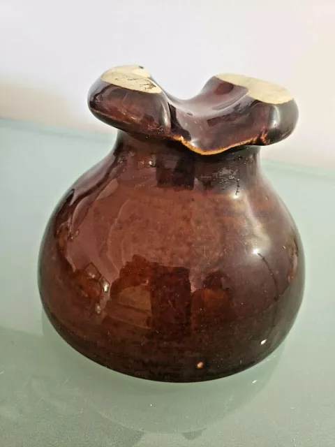 Perfect Cactus Succulent Pot Vtg  Insulator Pinco 63 Brown Drip Ceramic Pottery