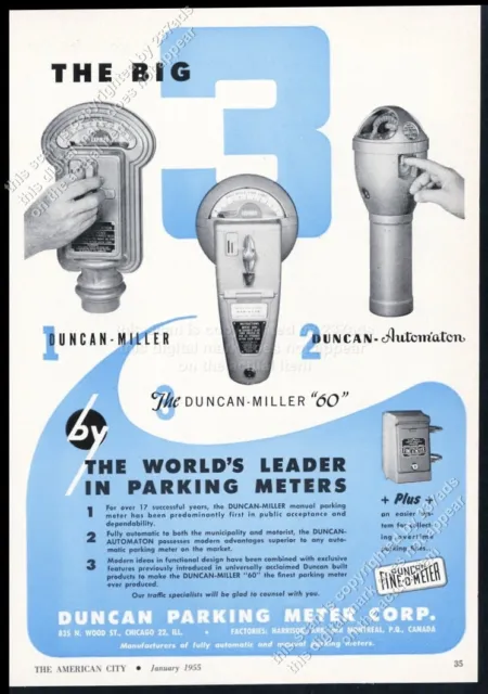 1955 Duncan Miller 60 Automaton parking meter photo vintage print ad