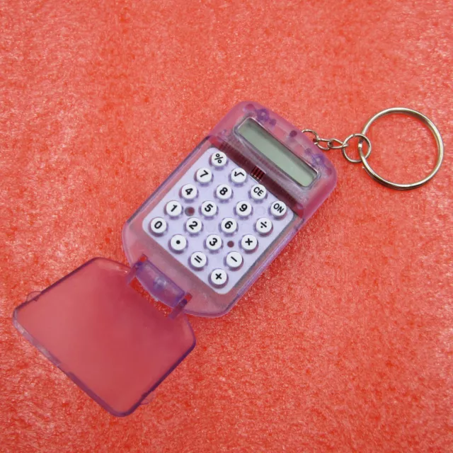 Hard Plastic Casing 8 Digits Electronic Small Calculator w/ Keychain High Qualit 3