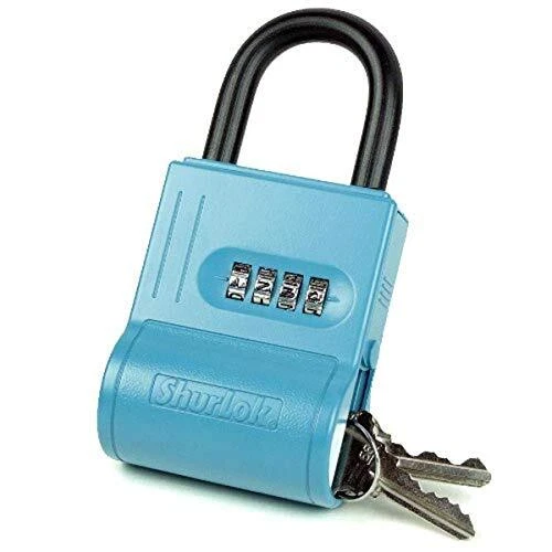ShurLok SL-100W 4-Dial Numbered Key Storage Combination Lock Box Blue
