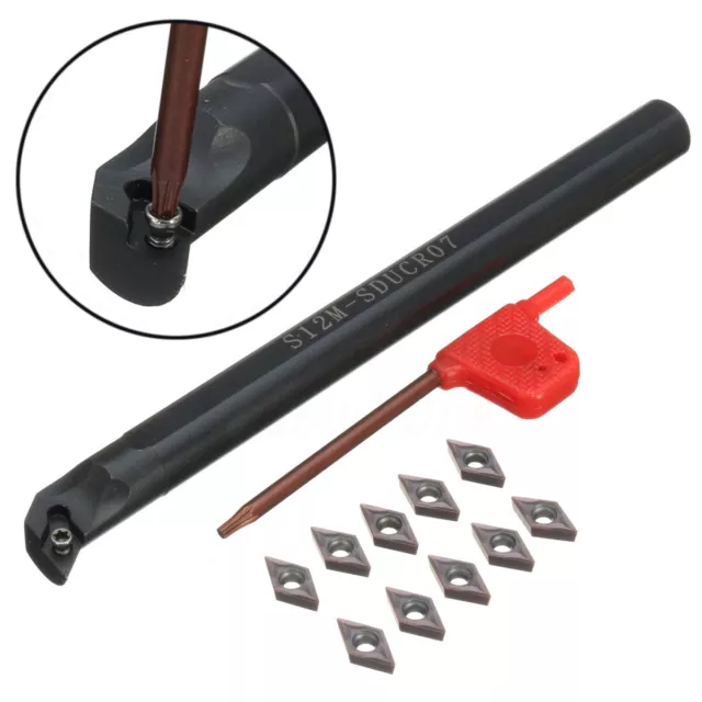 S12M-SDUCR07 12mm Lathe Turning Tool Holder Boring Bar+DCMT0702 Carbide Insert C