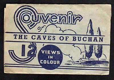 Vintage Fold Out Souvenir Postcard, Buchan Caves - 12 Views