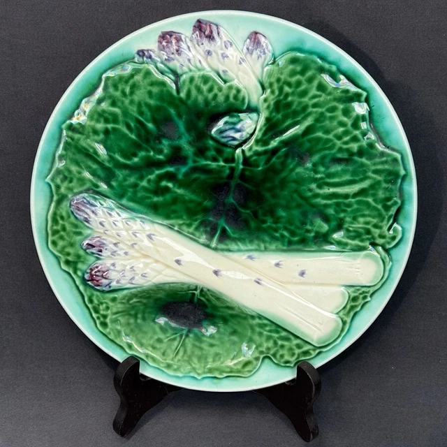 Ancienne Assiette VALLAURIS Barbotine Céramique Noire Décor Poissons #B632 - France