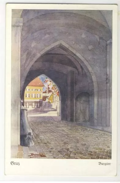 AK Graz, Burgtor, Künstler: Brunnlechner, 1943