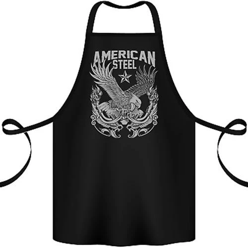 American Steel Motorbike Motorcycle Biker Cotton Apron 100% Organic