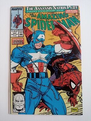 Marvel Comics The AMAZING SPIDERMAN #323 Nov 1989 Captain America -T. McFarlane