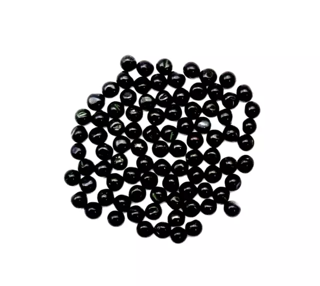 Natural Black Onyx Round Cabochon Loose Gemstone Lot 39 Pcs 3-3.50 MM