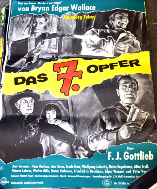 Das 7. Opfer Hansjörg Felmy Filmposter A 1 Original Kinoplakat 60/84