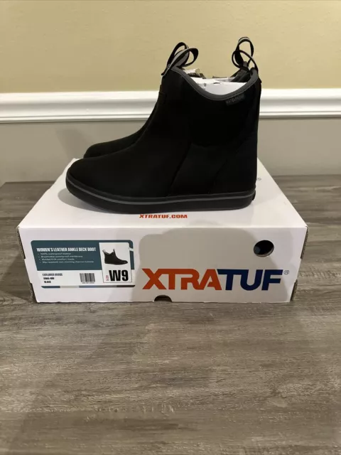 XTRATUF LADIES W9 Leather Ankle Deck Boots Black XWAL-000 $120.00 ...