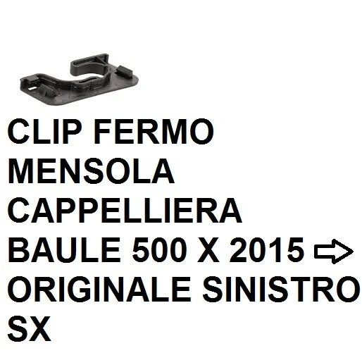 Cover Chiave 500 X Supporti Per Bagaglio FIAT 500X - Coppia Ganci Sinistra/destra Per Mensola O Bagagliaio Ganci Mensola Bagagliaio 500X - Foto 3