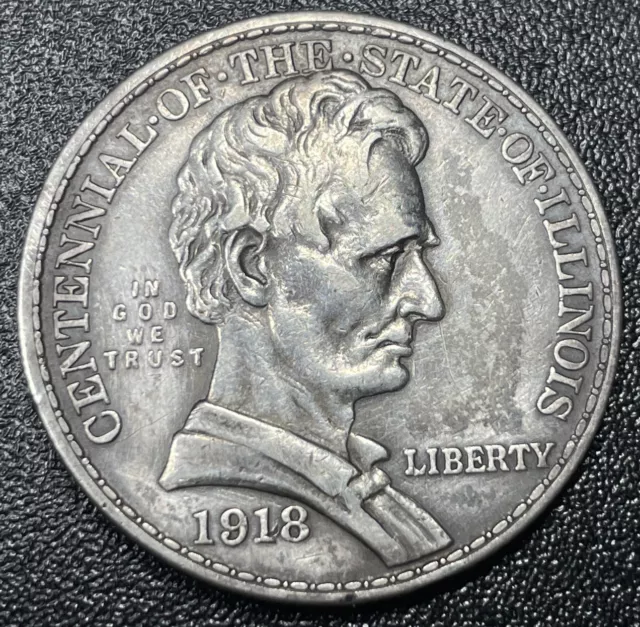 1918 Lincoln Illinois Commemorative Half Dollar XF