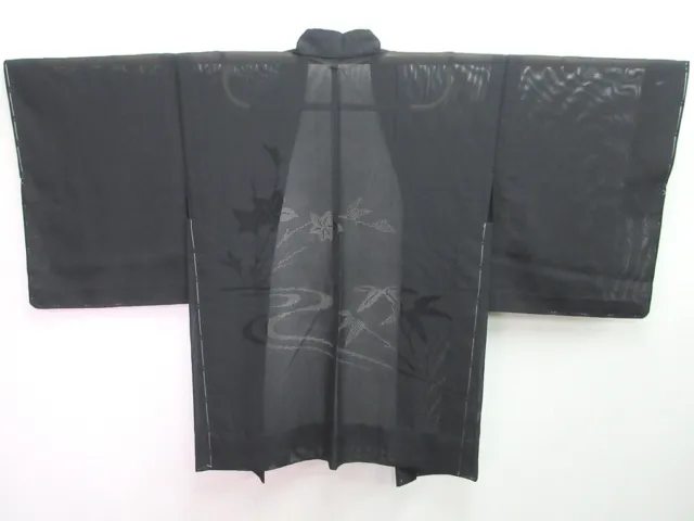 8226B4 Silk Vintage Japanese Kimono Haori Jacket See-Through Summer Bellflower