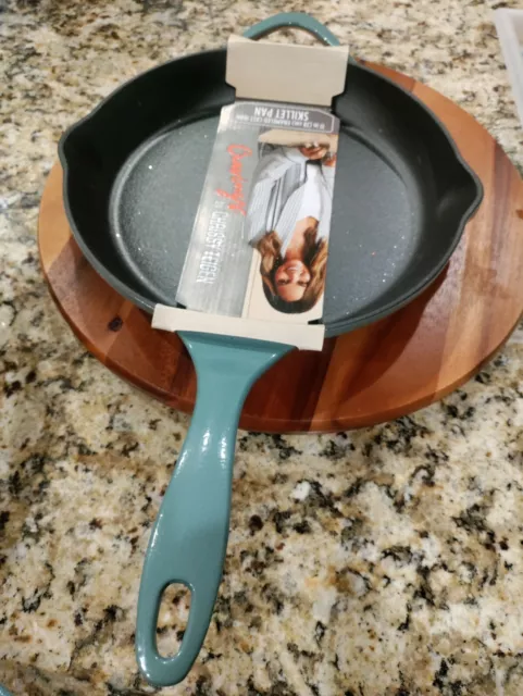 1 ct Cravings by Chrissy Teigen 12 inch Enameled Cast Iron Even Heat Skillet Pan