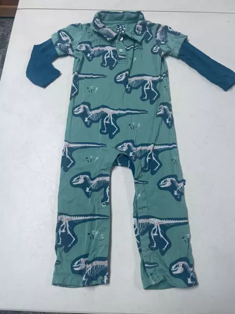 Kickee Pants Bamboo Viscose Soft Dinosaur  1 Pc  Romper Boys  Sz   18  24    Ms