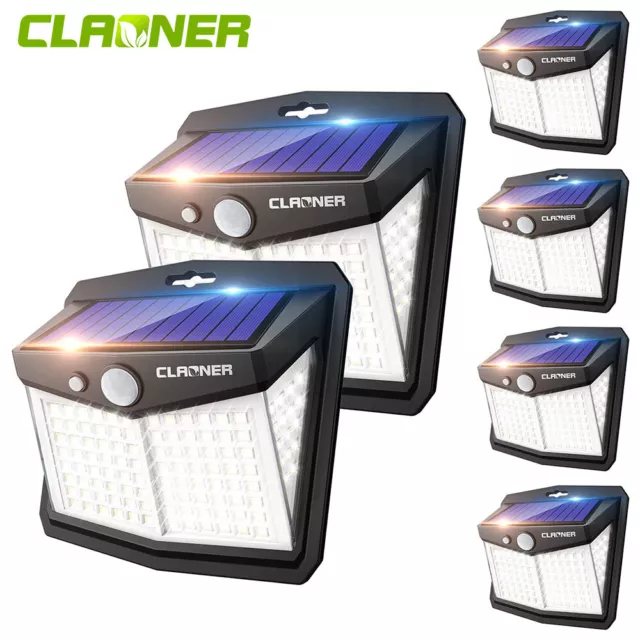 6500K LED Solar Power PIR Motion Sensor Lights Outdoor Garden Security Lamp Wall